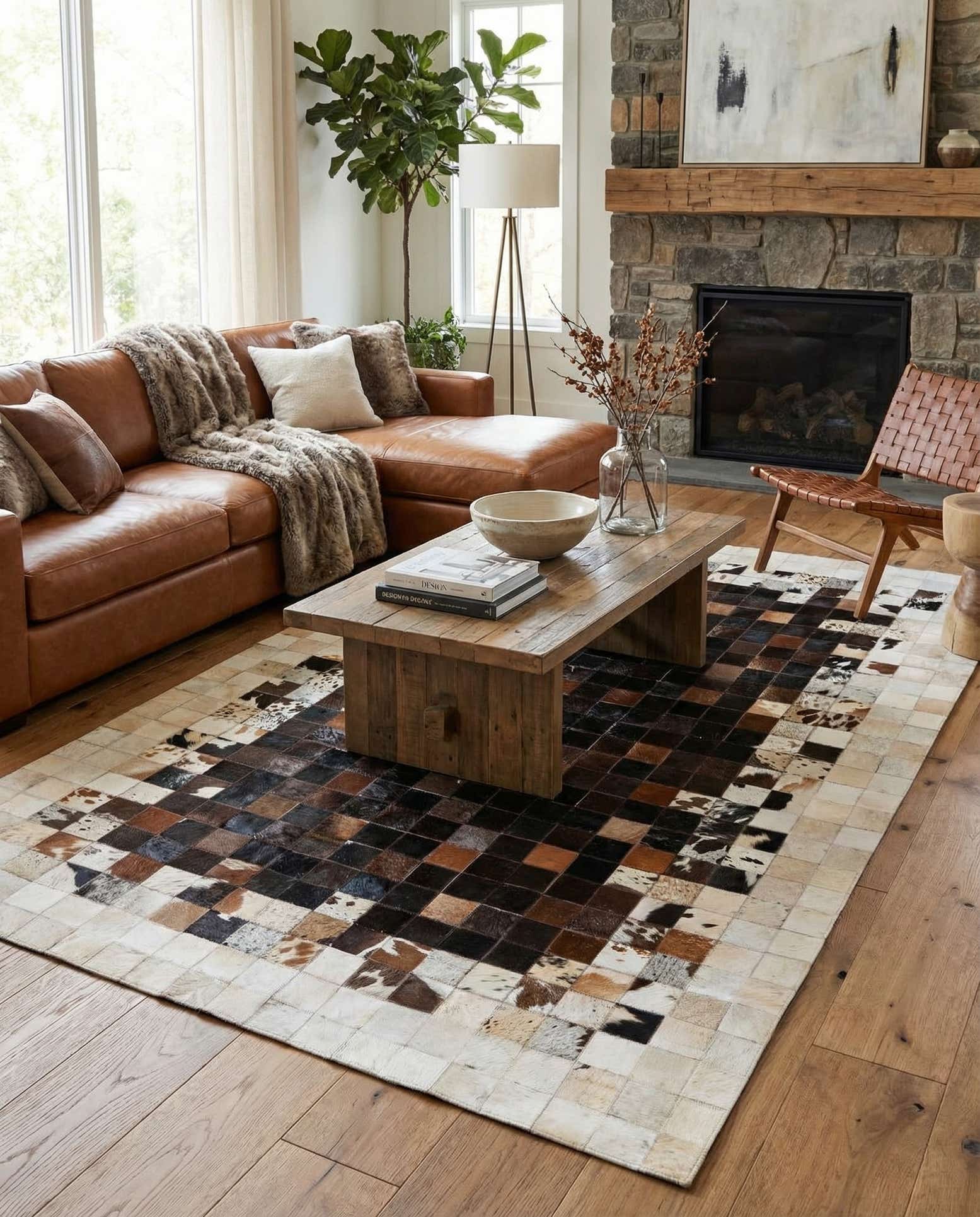 5' x 7' 11 Cowhide Stocks Rug