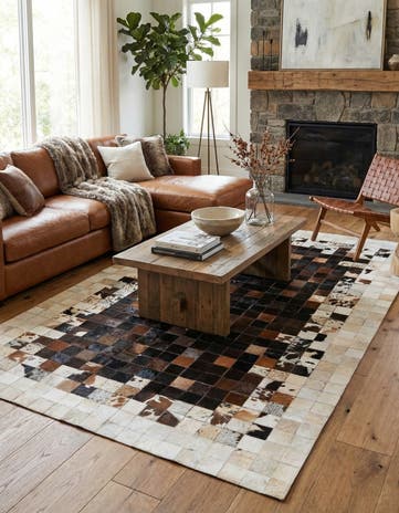5' x 7' 11 Cowhide Stocks Rug