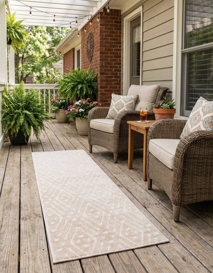 Detail image of 2' x 8'  Washable Sabrina Soto Ella Indoor / Outdoor Runner Rug