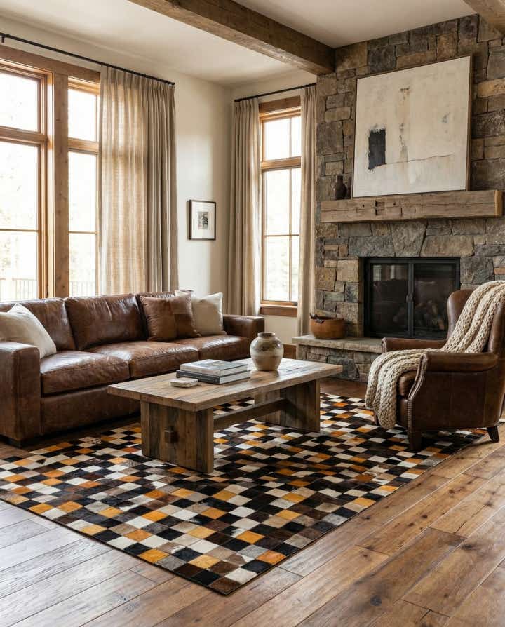 5' 1 x 8' Cowhide - Patchwork Rug