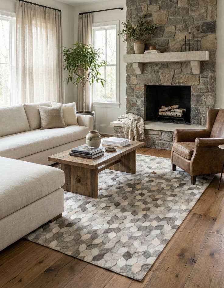 Detail image of 5' 1 x 8' Cowhide Rug