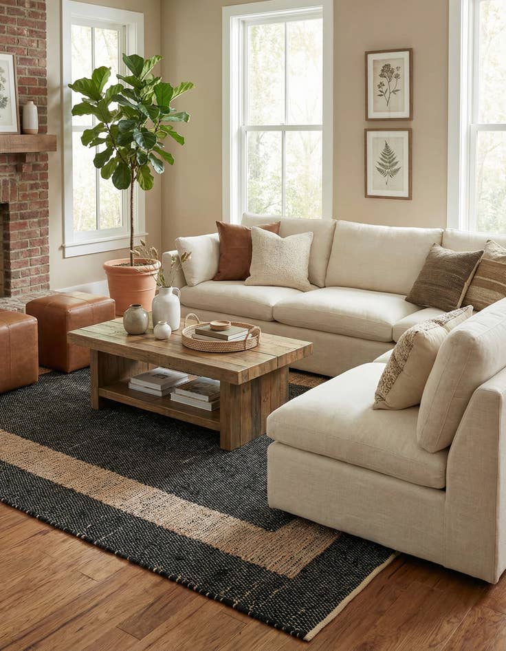 Detail image of 8' x 11'  Hand Woven Chindi Jute Rug