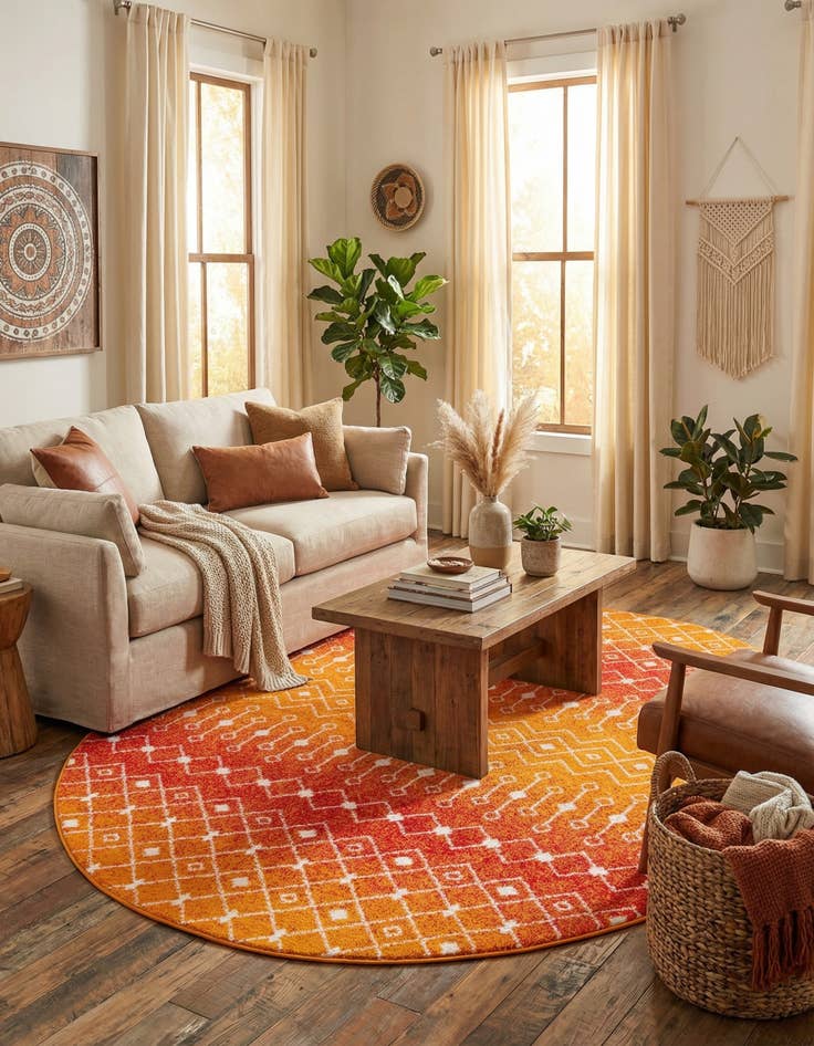 Detail image of 7' 10 x 10' Moroccan Trellis Oval Rug