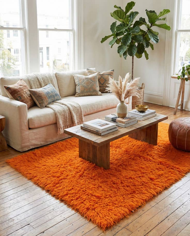 Detail image of 4' 1 x 7' Hand Knotted Moroccan Wool Rug