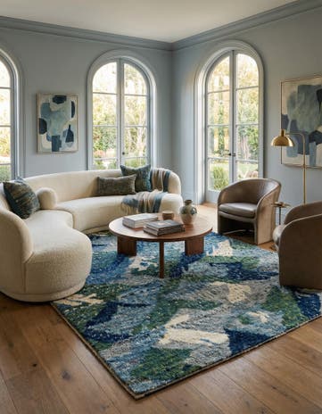 6' 8 x 9' 5 Hand Knotted Darya Wool Rug