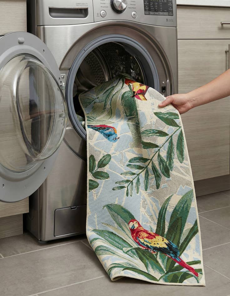 Detail image of  2' x 6'  Washable Botanical Indoor / Outdoor Runner Rug