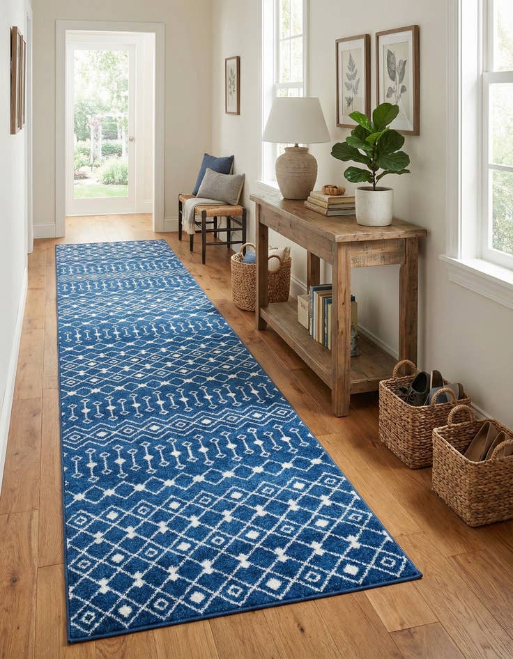 Detail image of  3' 3 x 16' 5 Moroccan Trellis Runner Rug