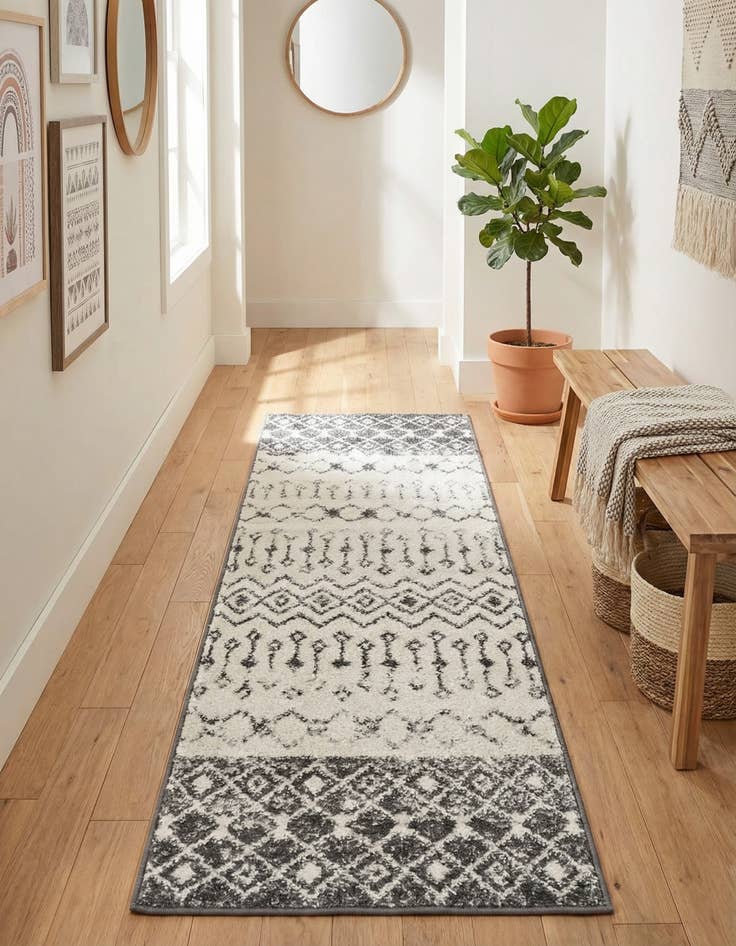 Detail image of  2' x 5' 3 Moroccan Trellis Runner Rug