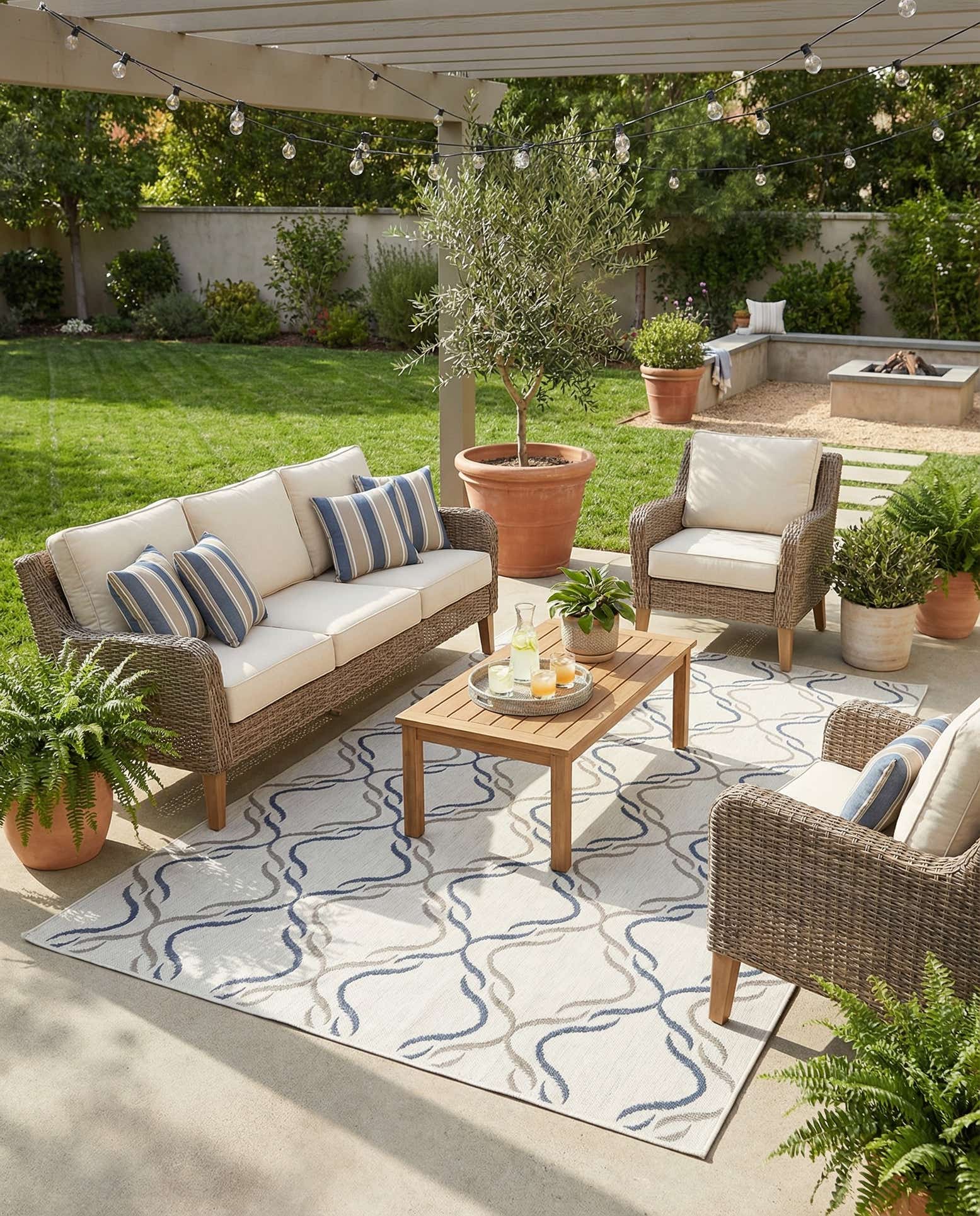 6' x 9' Easy-Clean Trellis Indoor / Outdoor Rug