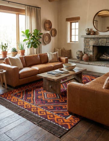 6' 2 x 10' 9 Hand Woven Kilim Fars Wool Rug