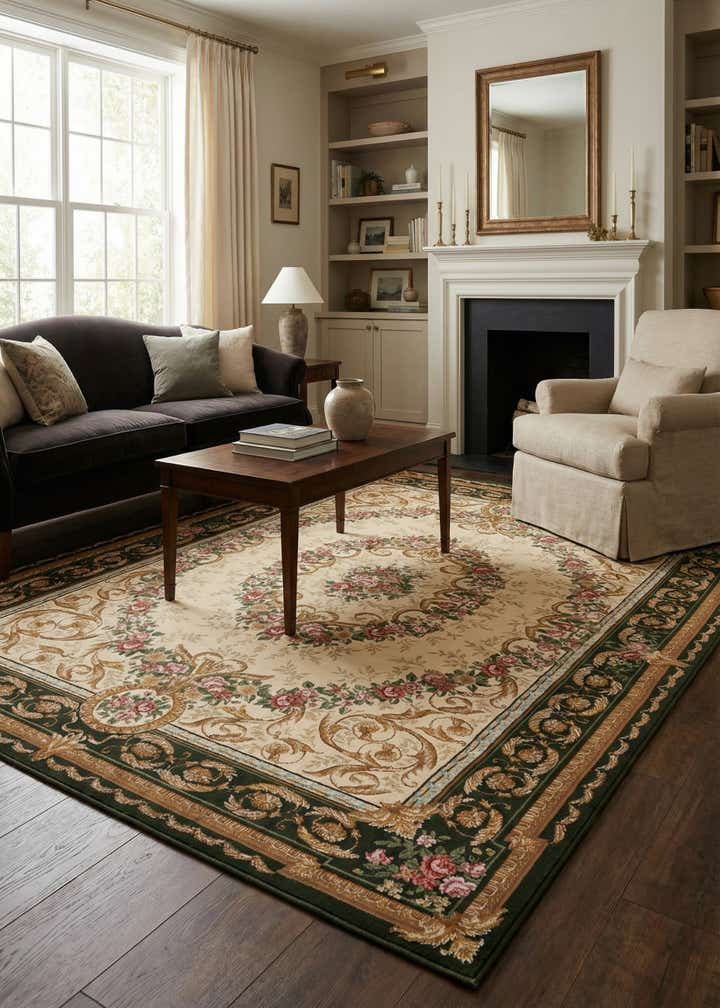 7' 10 x 10' Easy-Clean Traditional Indoor / Outdoor Rug