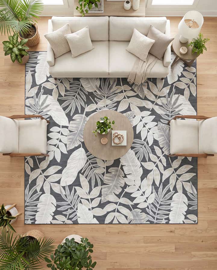 8' 2 x 8' 2 Easy-Clean Botanical Indoor / Outdoor Square Rug
