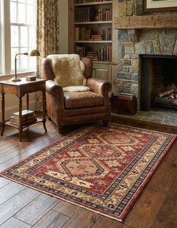 3' 3 x 4' 6 Hand Knotted Kazak Oriental Rug