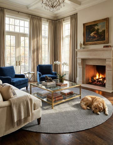 10' x 10' Hand Woven Jill Zarin English Manor Farmhouse Wool Round Rug