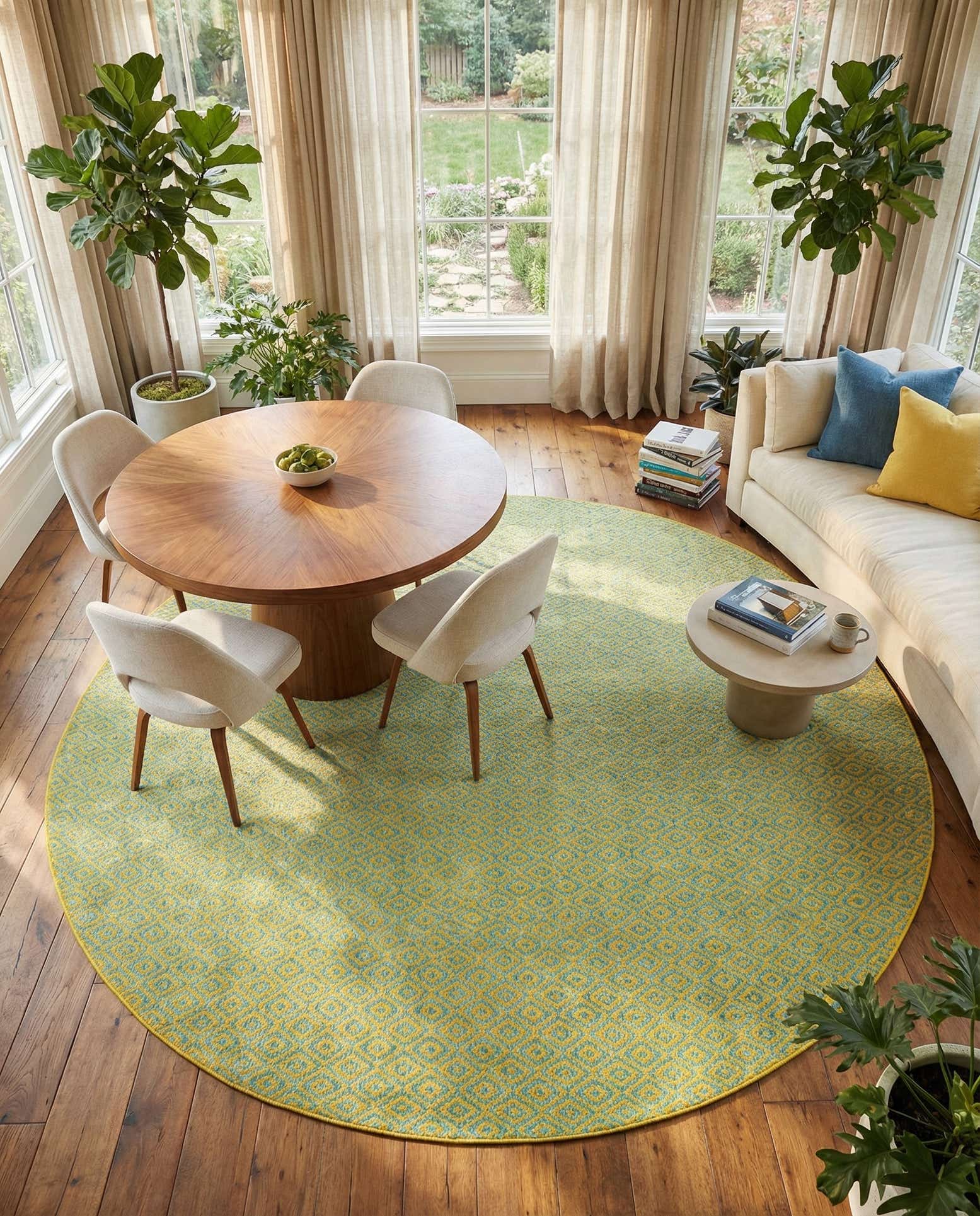 13' x 13' Easy-Clean Jill Zarin Costa Rica Indoor / Outdoor Round Rug