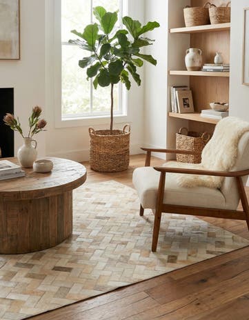 3' 9 x 5' 10 Cowhide Stocks Rug
