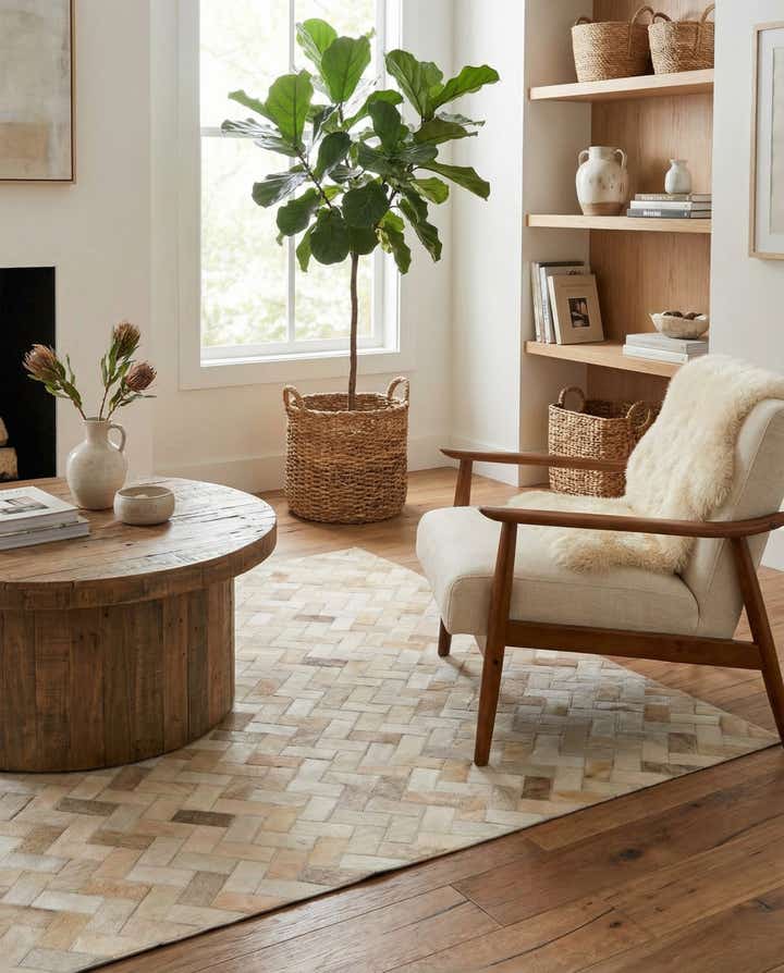 3' 9 x 5' 10 Cowhide Stocks Rug