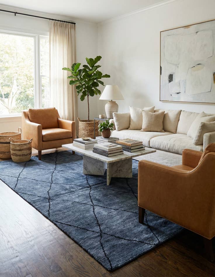 Detail image of 5' 6 x 8' 2  Hand Knotted Moroccan Wool Rug