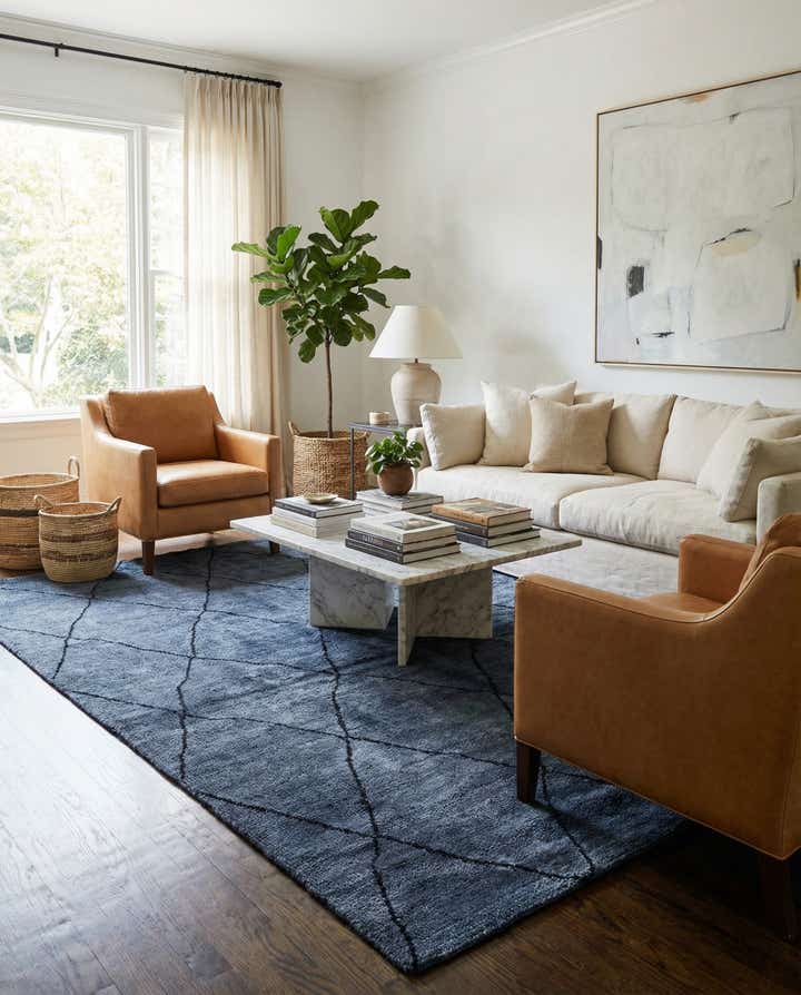 5' 6 x 8' 2 Hand Knotted Moroccan Wool Rug