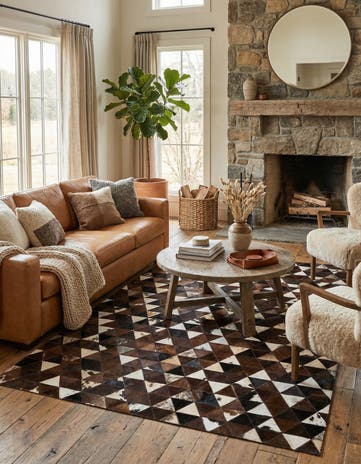 5' x 8' Cowhide Stocks Rug