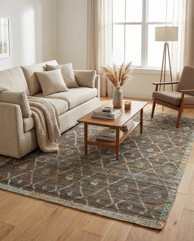 Detail image of 5' 8 x 8' 3 Hand Knotted Darya Wool Rug