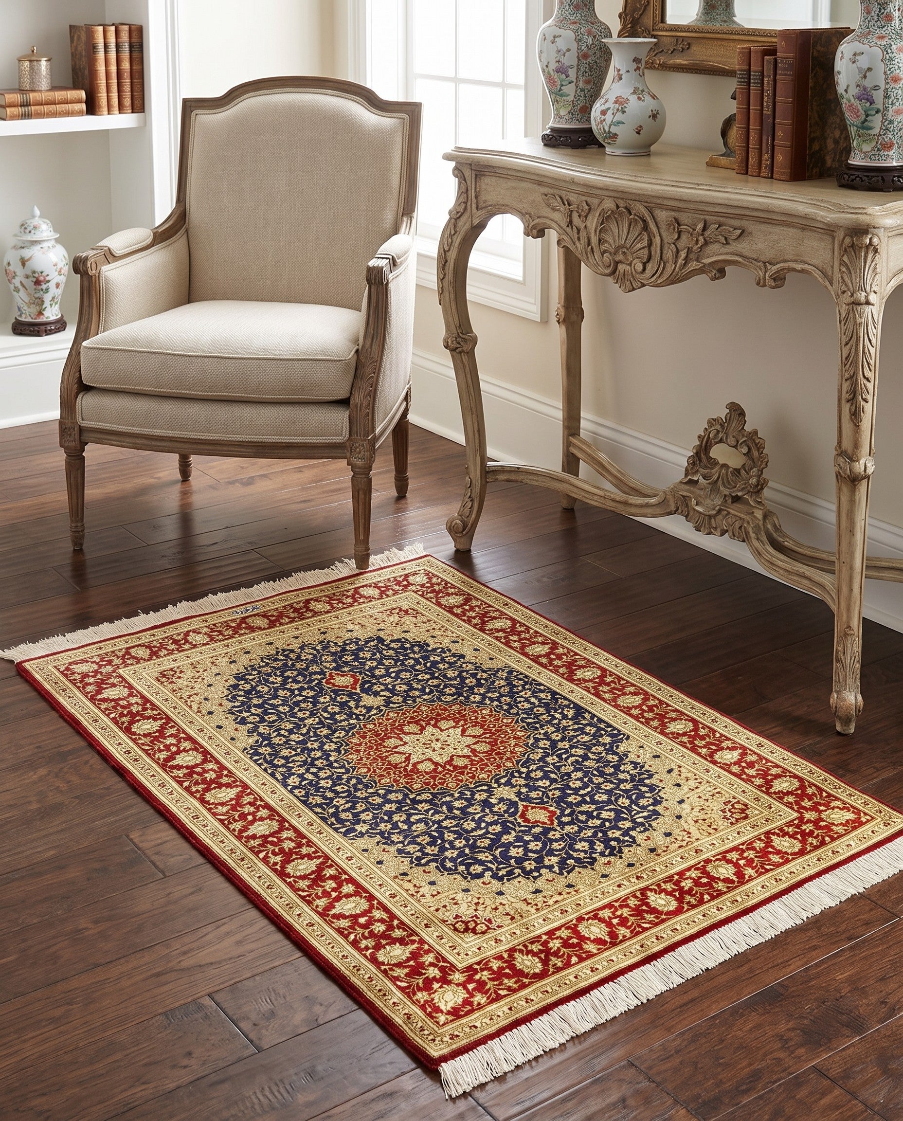 2' 7 x 4' Ghom Silk Rug