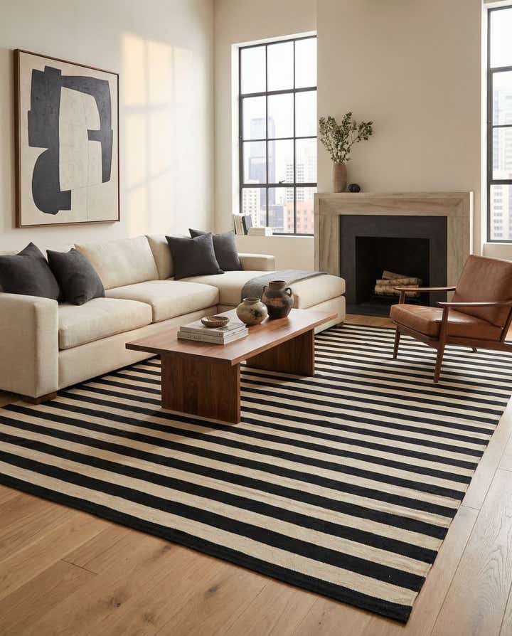 6' 9 x 9' 9 Hand Woven Kilim Modern Wool Rug