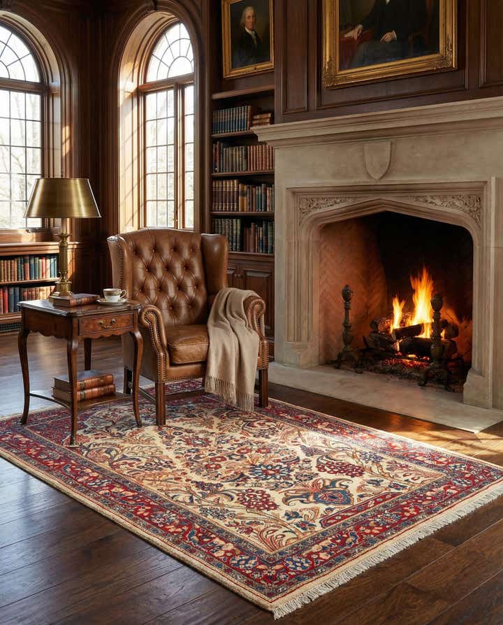 3' 5 x 5' 5 Kashan Wool Rug