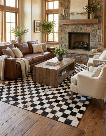 5' x 8' Cowhide Stocks Rug