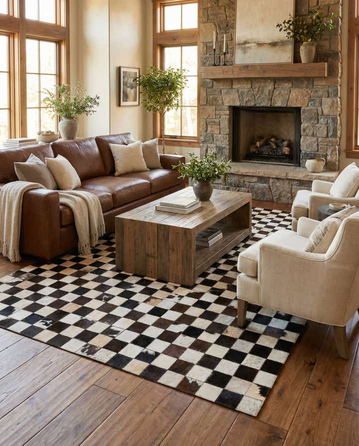 5' x 8' Cowhide Stocks Rug