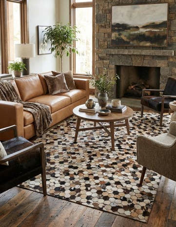 5' x 7' 10 Cowhide - Patchwork Rug