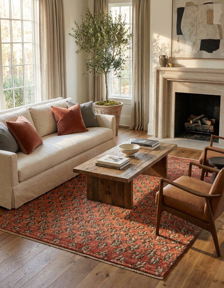 Detail image of  5' 10 x 7' 7  Hand Knotted Darya Wool Rug