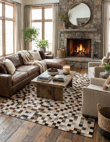 8' 1 x 9' 10 Cowhide - Patchwork Rug