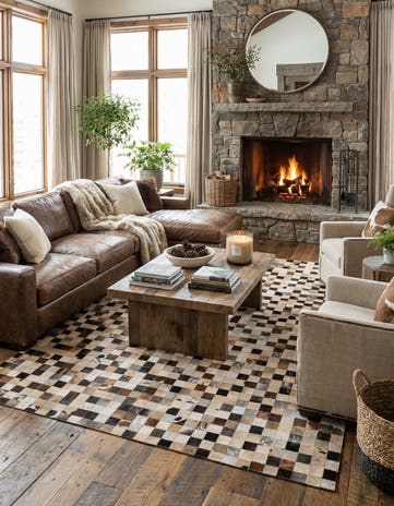8' 1 x 9' 10 Cowhide - Patchwork Rug