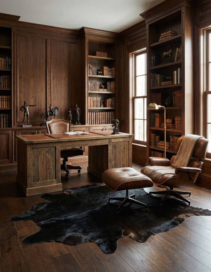 Detail image of 6' 2 x 6' 8 Cowhide Leather Square Rug