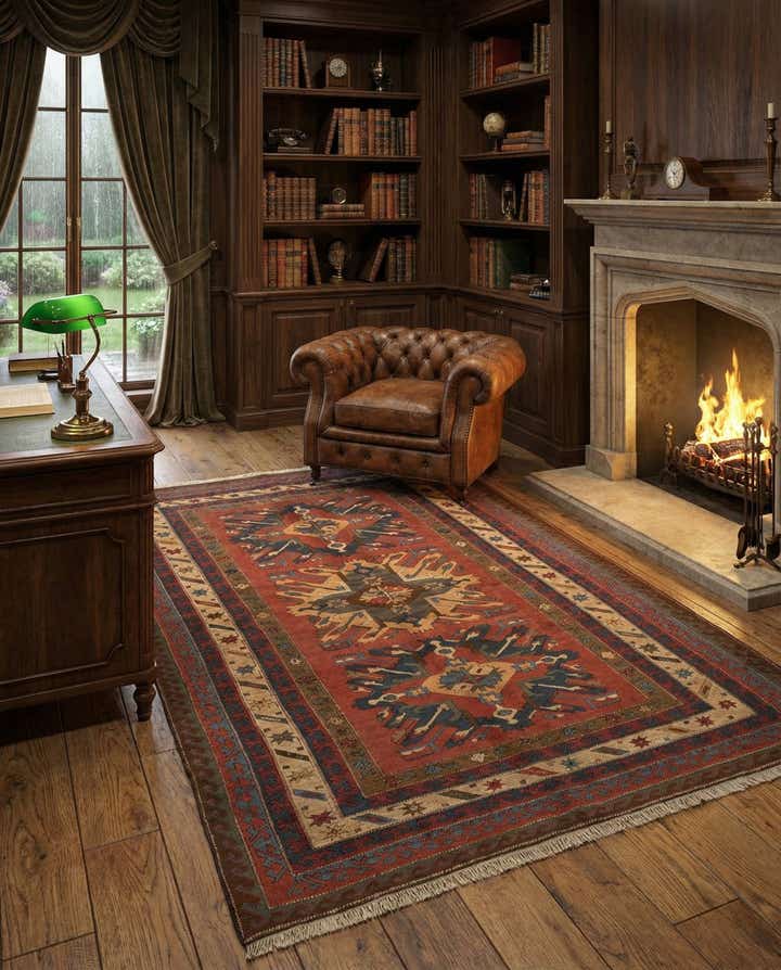 5' 2 x 7' 10 Hand Knotted Kars Wool Rug