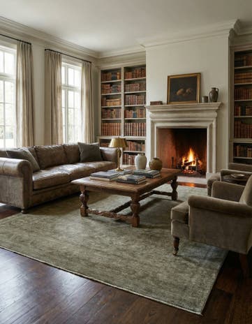 6' 1 x 9' 3 Hand Knotted Over-Dyed Ziegler Wool Rug