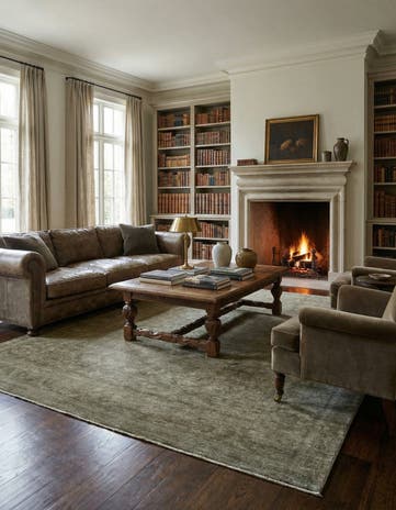 6' 1 x 9' 3 Hand Knotted Over-Dyed Ziegler Wool Rug