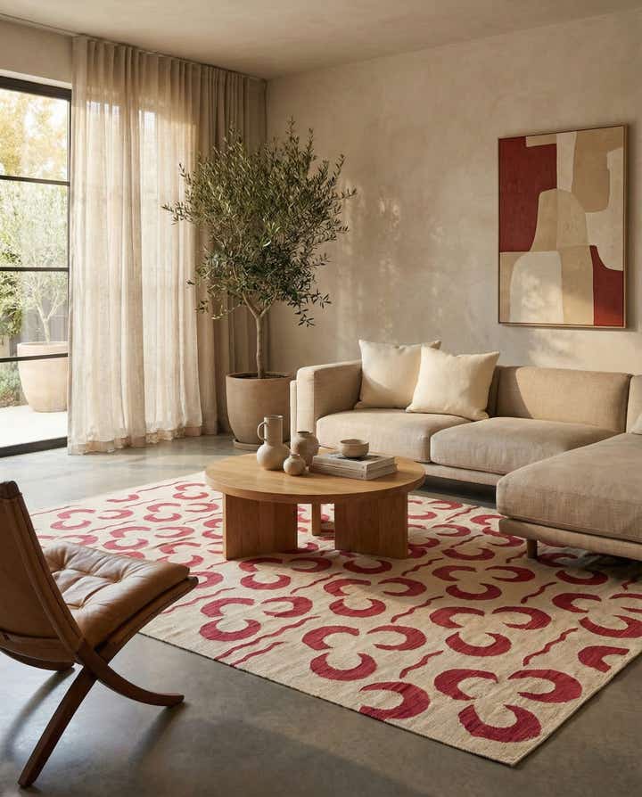 6' 8 x 9' 8 Hand Woven Kilim Modern Wool Rug