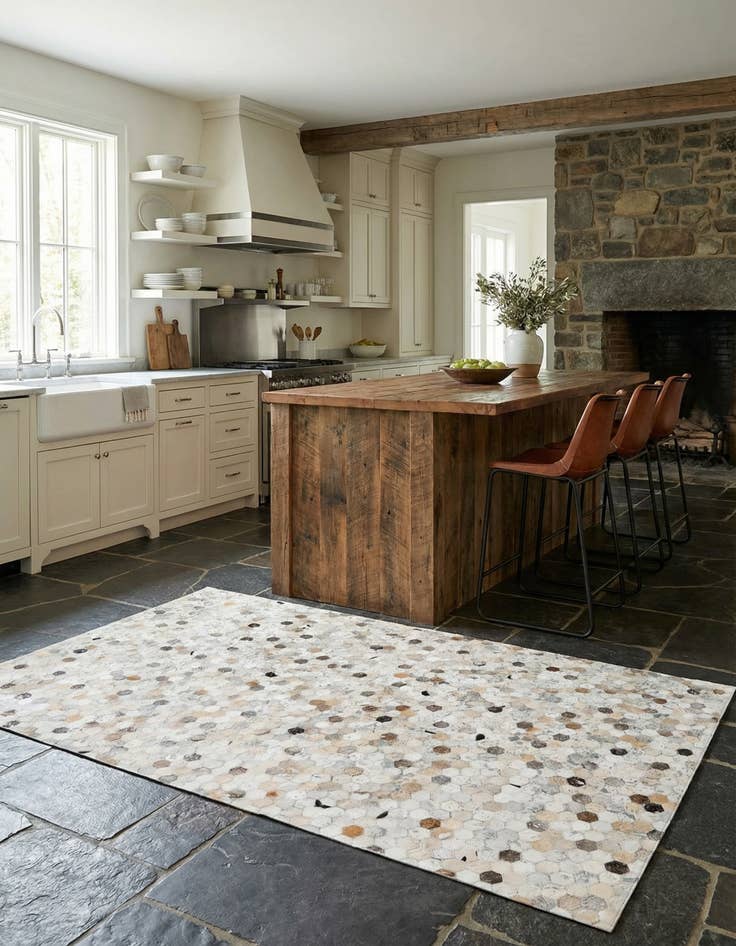 Detail image of 5' x 8' Cowhide Stocks Rug