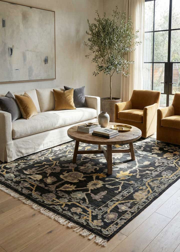 8' x 10' 5 Hand Knotted Oushak Wool Rug