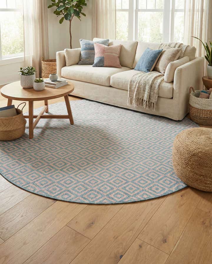 7' x 7' Easy-Clean Jill Zarin Costa Rica Indoor / Outdoor Round Rug