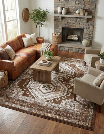 Brown Charlotte Square Rug