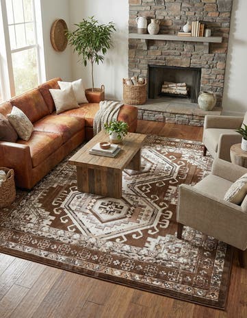 Brown Charlotte Square Rug
