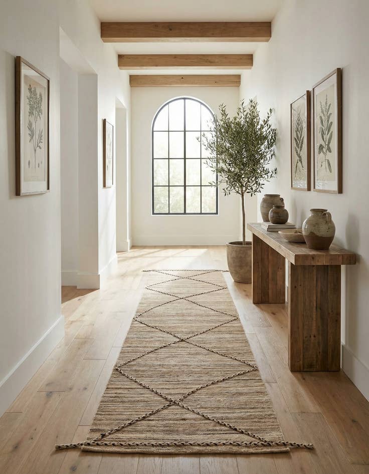 Detail image of 2' 8 x 10'  Hand Woven Kilim Modern Wool Runner Rug