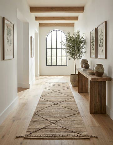 2' 8 x 10' Hand Woven Kilim Modern Wool Runner Rug