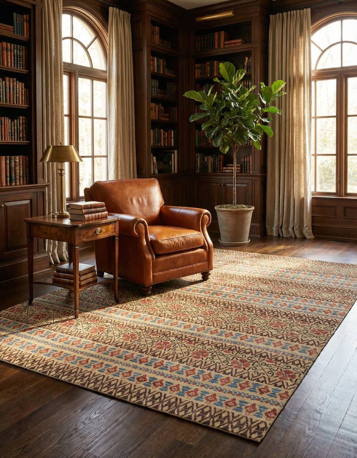 Detail image of 7' 10 x 10'  Hand Knotted Kamla Wool Rug