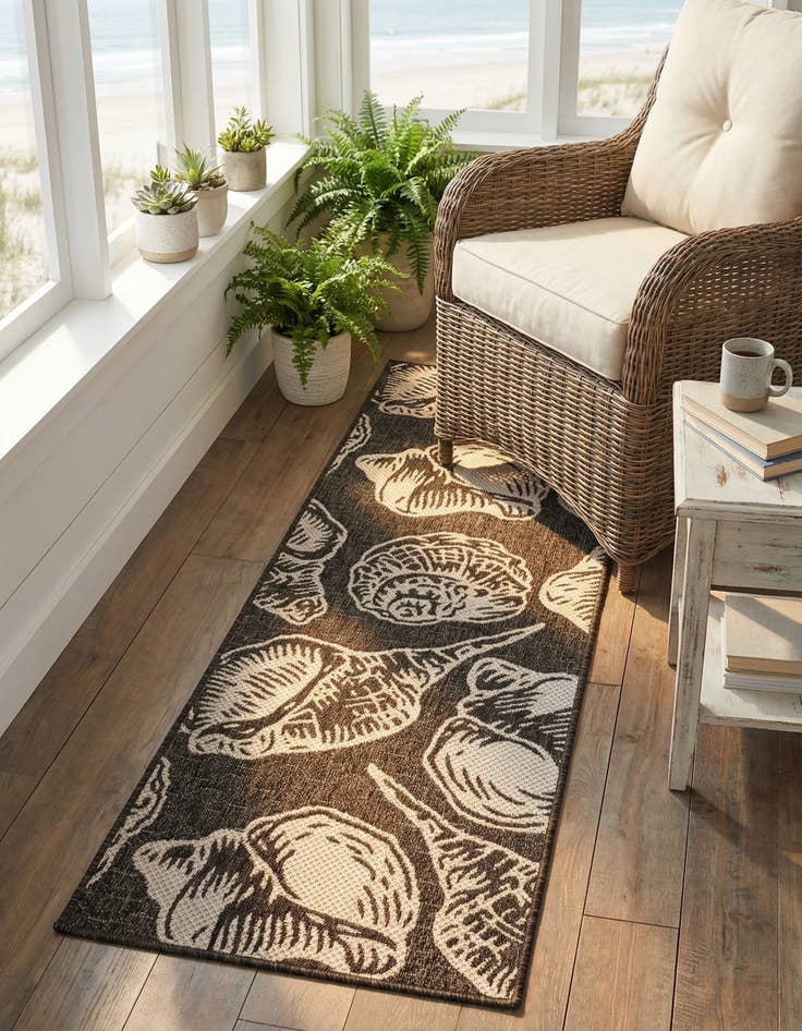 Detail image of 2' x 6'  Washable Coastal Indoor / Outdoor Runner Rug