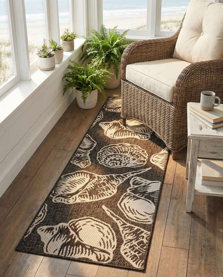 2' x 6' Easy-Clean Coastal Indoor / Outdoor Runner Rug
