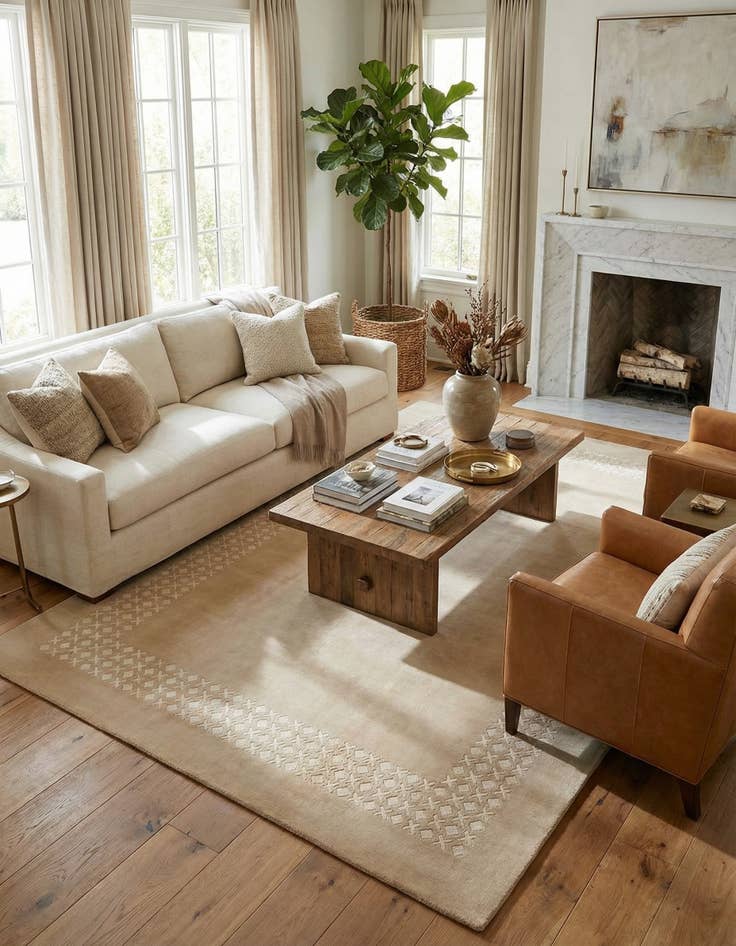 Detail image of  6' 5 x 9' 11  Hand Knotted Darya Wool Rug